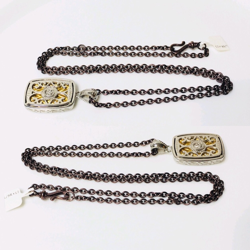 Charriol  18k Gold Bronze Steel Pendant Necklace - Picture 3 of 6